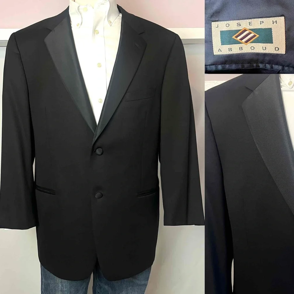 Joseph Abboud Black Size 43R Two-Button Front Tuxedo Jacket